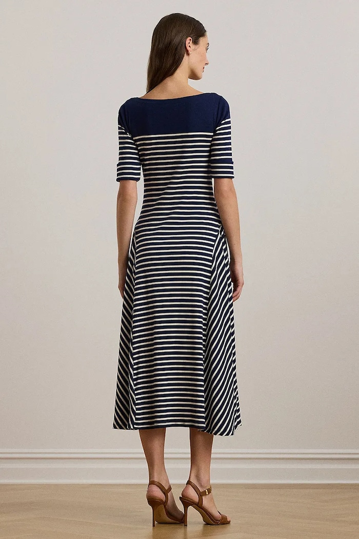 Lauren Ralph Lauren Bavlněné šaty Lauren Ralph Lauren 250957728 námořnická modř SS25