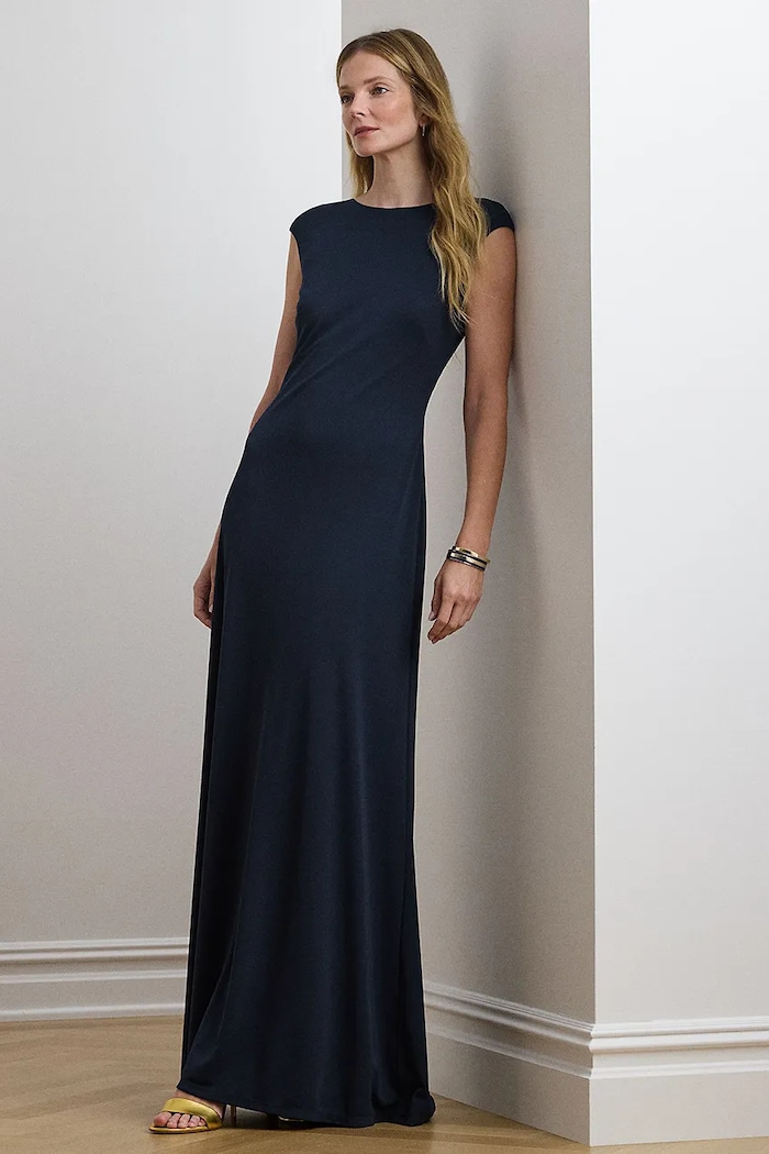 Lauren Ralph Lauren sukienka z elastanem granatowy 253957568