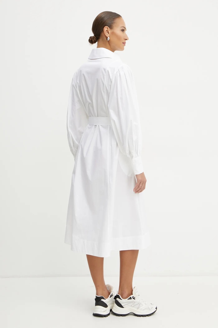 Karl Lagerfeld Sukienka bawełniana A1W13018 biały SS26