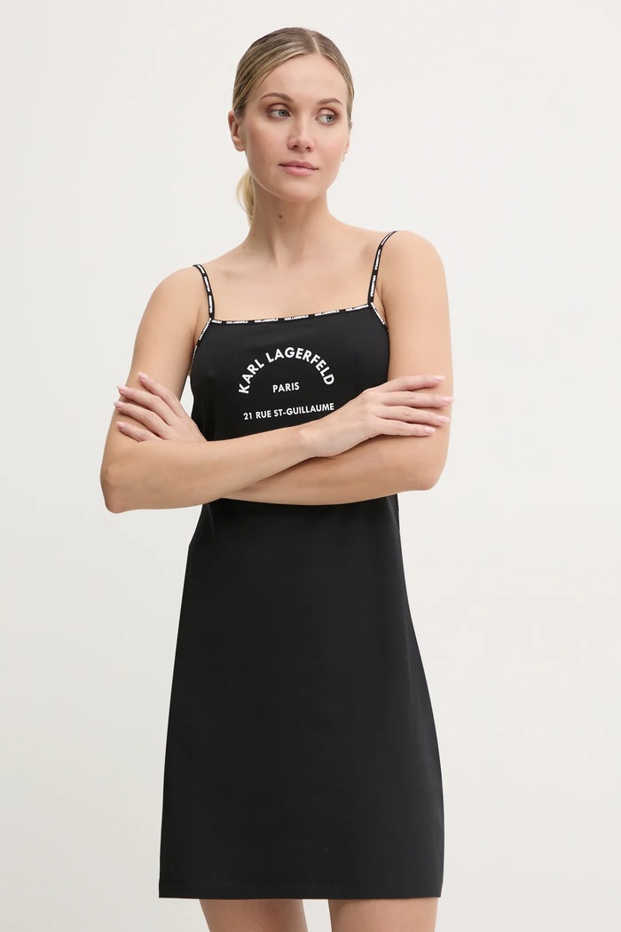 Φόρεμα Karl Lagerfeld Planet friendly μαύρο A1W46081