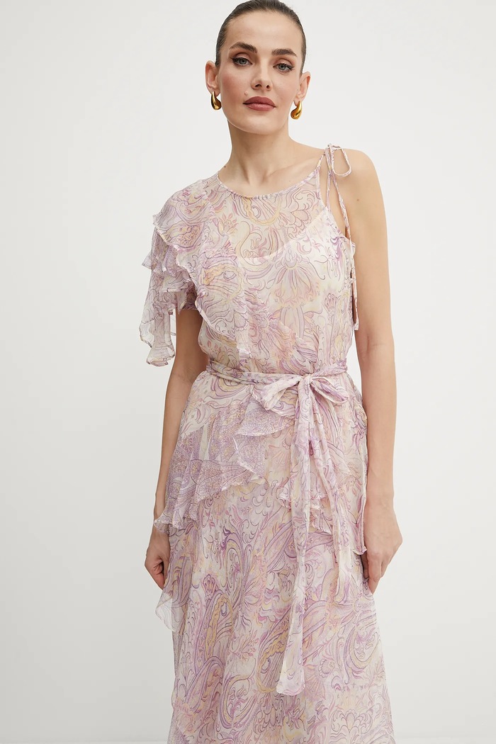 Hodvábne šaty Twinset fialová 251TS2182