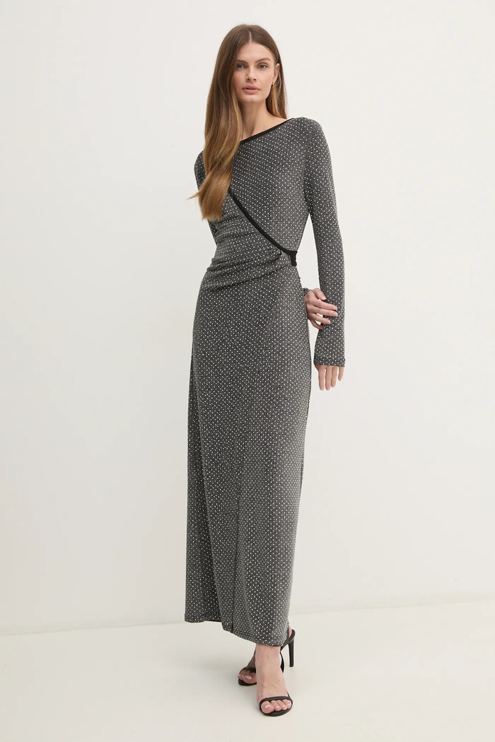 Haljina DIANE VON FURSTENBERG pletivo siva DVFDW4S011