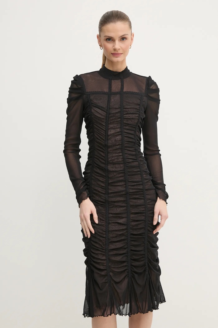 Φόρεμα DIANE VON FURSTENBERG μακρύ μαύρο DVFDL4S024