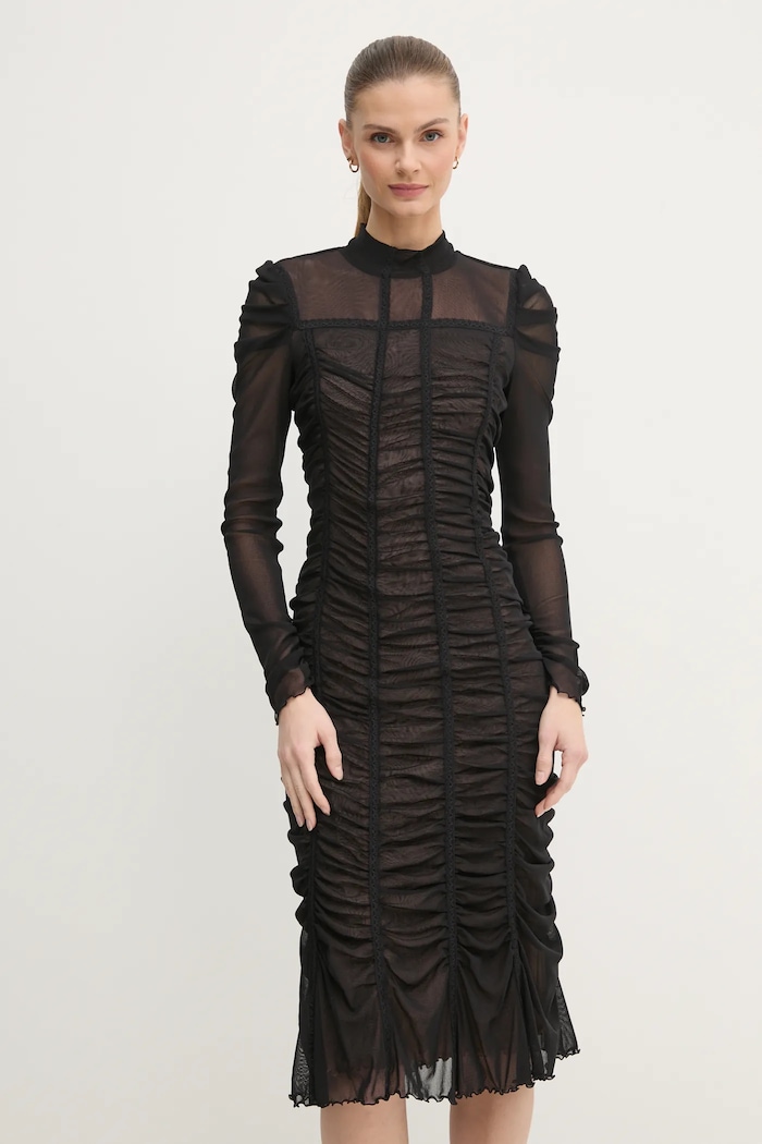 Φόρεμα DIANE VON FURSTENBERG μακρύ μαύρο DVFDL4S024