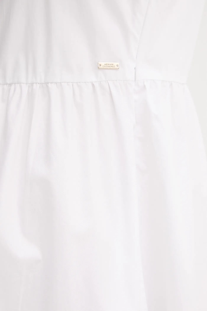 Bavlněné šaty Armani Exchange XW000477.AF12812 bílá