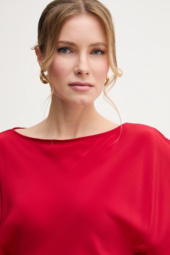 Liviana Conti sukienka jedwabna czerwony L5SS22