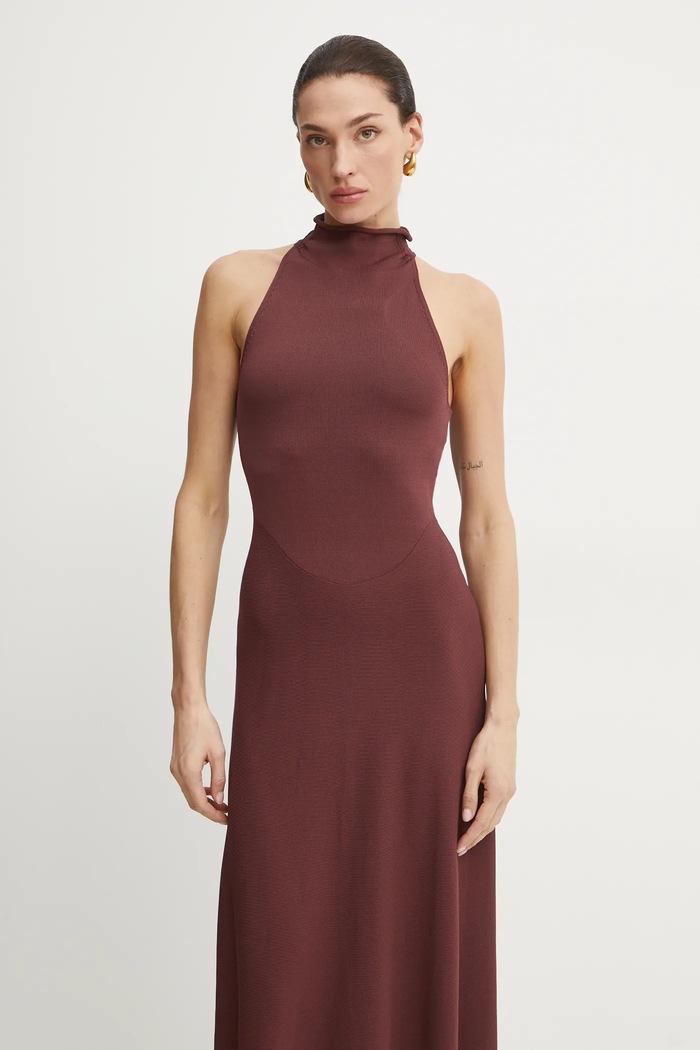 Liviana Conti rochie burgundia F5SA19