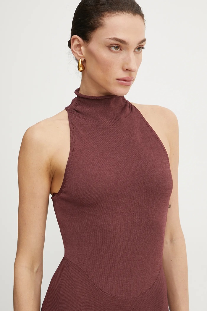 Liviana Conti rochie F5SA19 burgundia