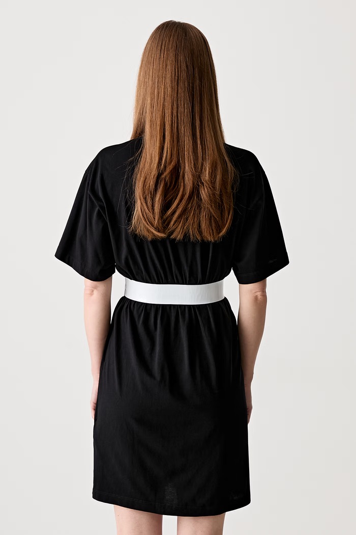 Odzież MM6 Maison Margiela sukienka gładka bawełniana S52DA0063 czarny