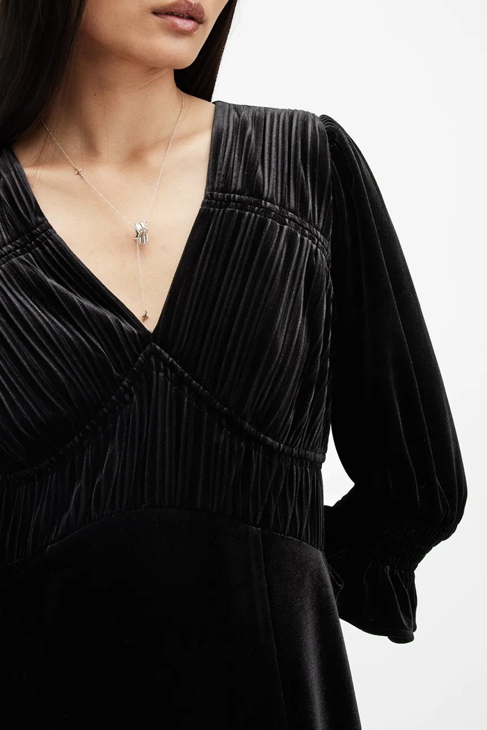 Šaty AllSaints ANI VELVET W143DB čierna SS25