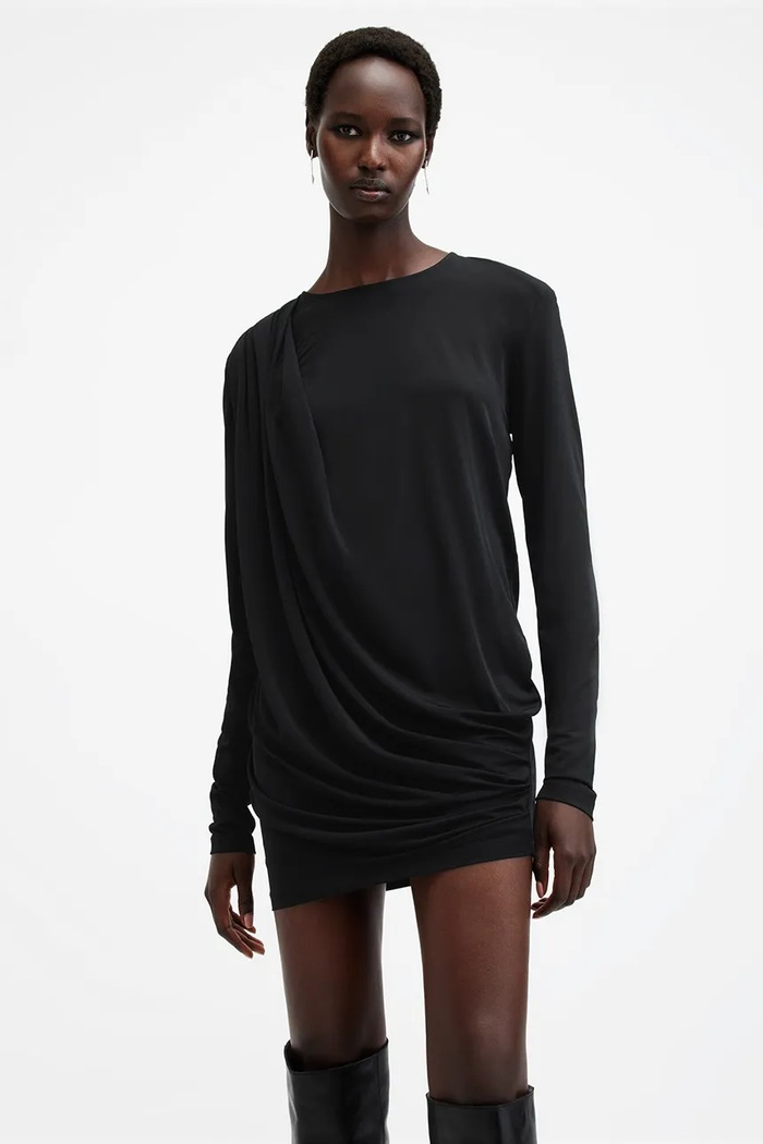 AllSaints rochie DEVIN mini negru W160DB