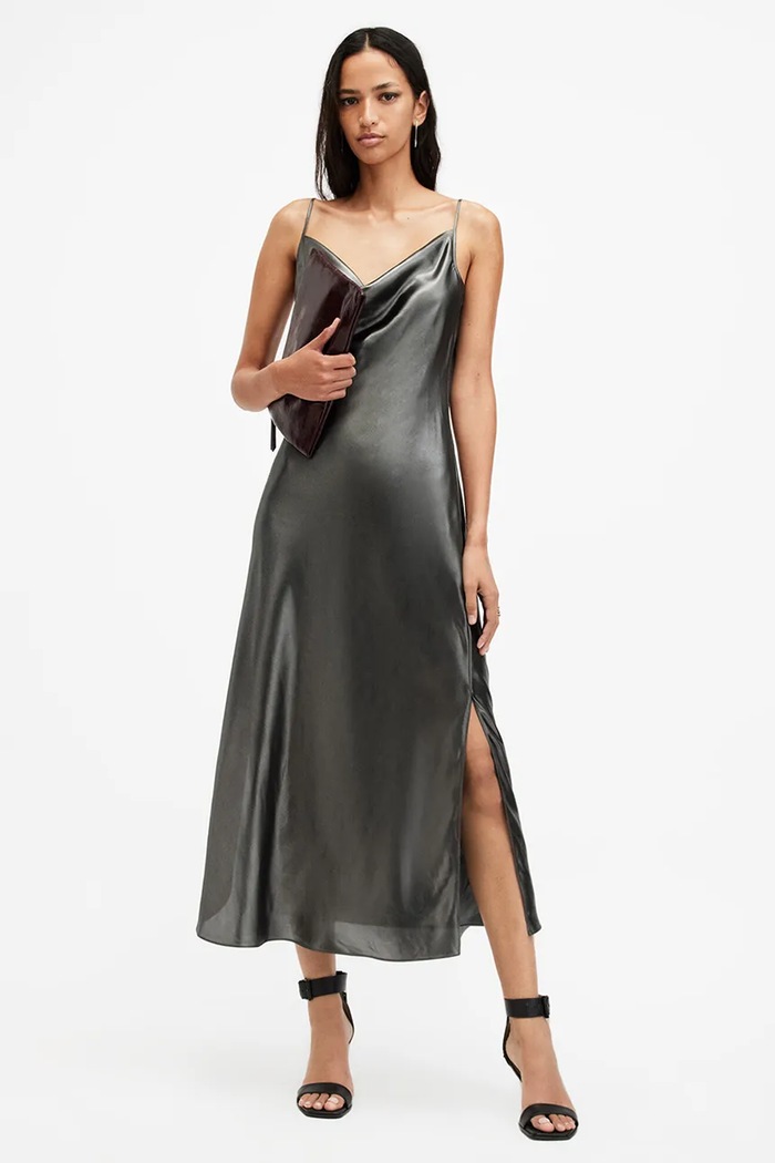 Šaty AllSaints HADLEY šedá W255DB