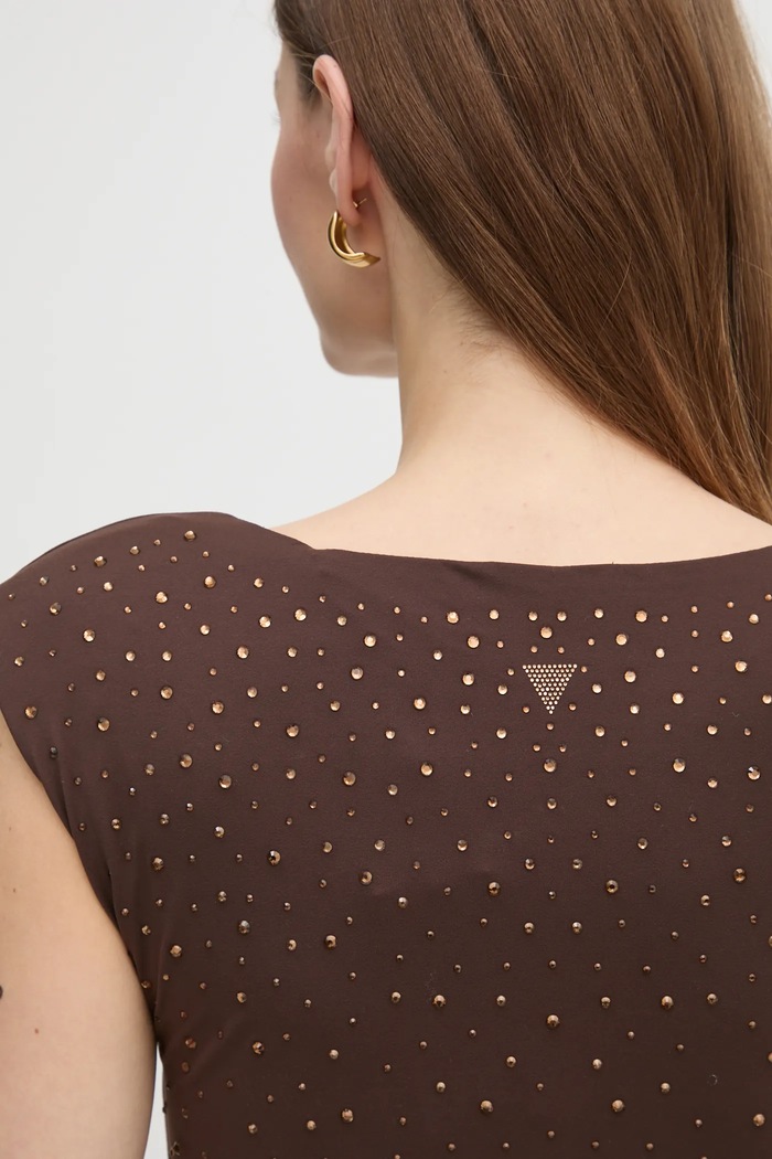 Šaty Guess ROSY W5RK23.KCDE0 hnědá