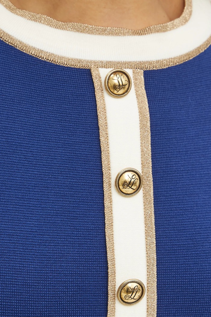Vlněné šaty Luisa Spagnoli 100025 námořnická modř