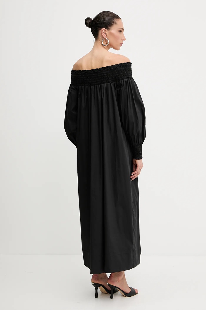 Luisa Spagnoli vestito in cotone 541993 nero SS25