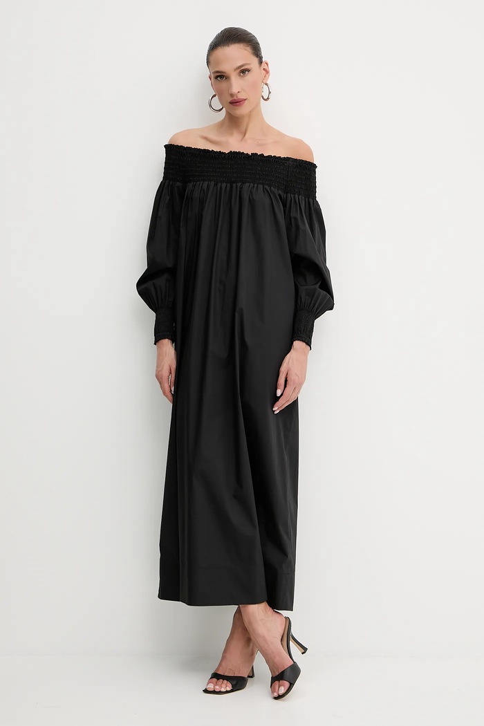 Luisa Spagnoli vestito in cotone nero 541993
