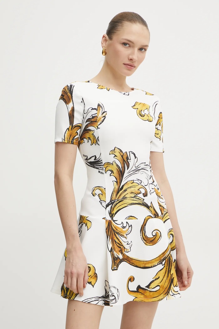 Šaty Versace Jeans Couture mini bílá 78HAO908.NS636