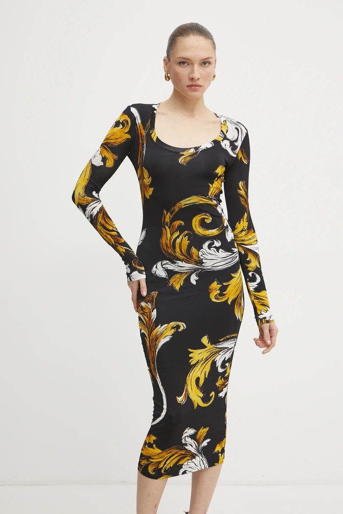 Φόρεμα Versace Jeans Couture μακρύ μαύρο 78HAO920.JS471