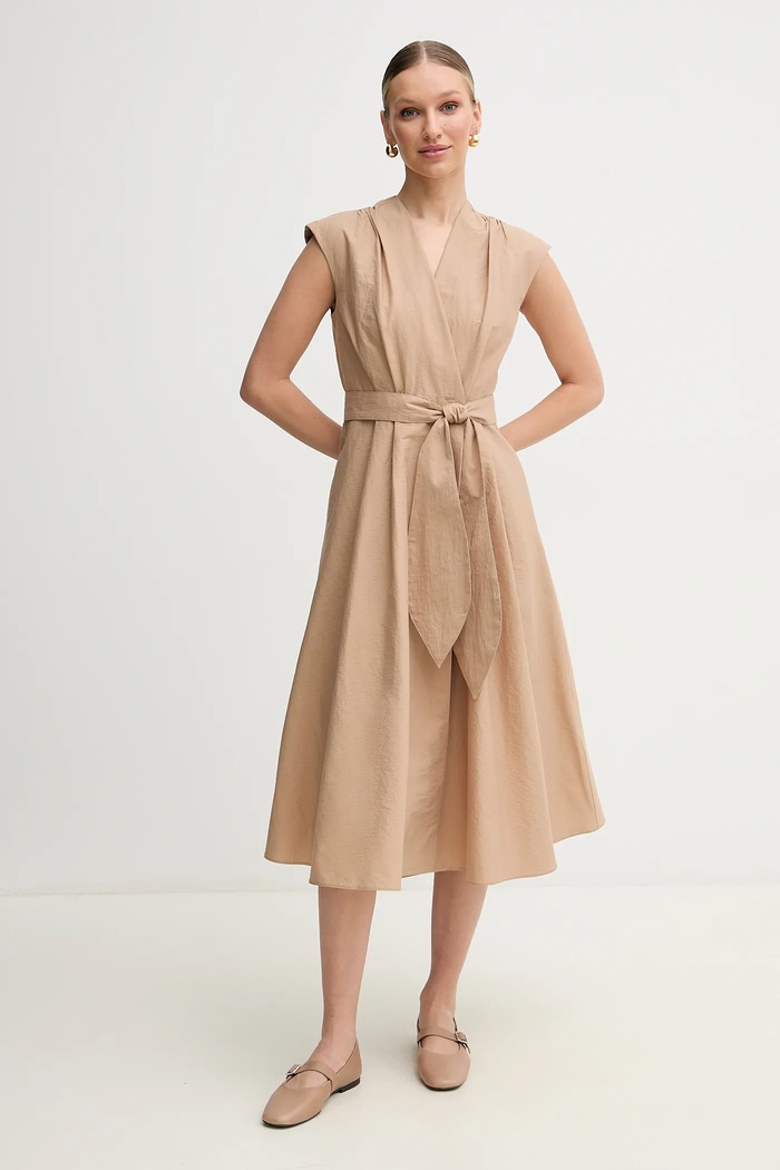 Marella sukienka OSSOLA midi beżowy 2513221172