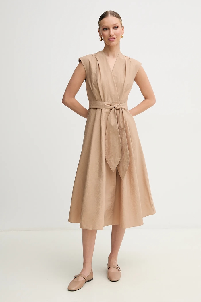 Marella sukienka OSSOLA midi beżowy 2513221172