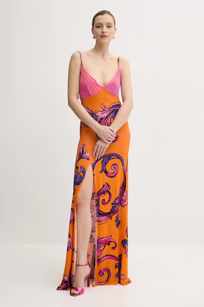 Haljina Versace Jeans Couture 78HAO900.JS471 narančasta SS25