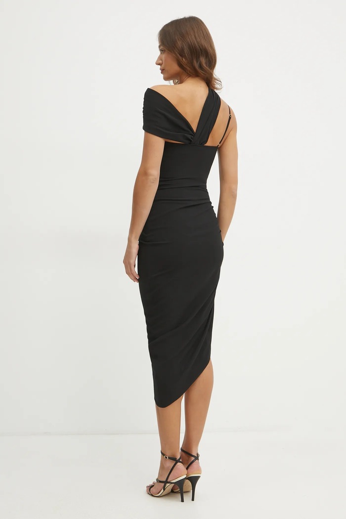 Versace Jeans Couture sukienka z domieszką lnu 78HAO903.N0432 czarny SS25