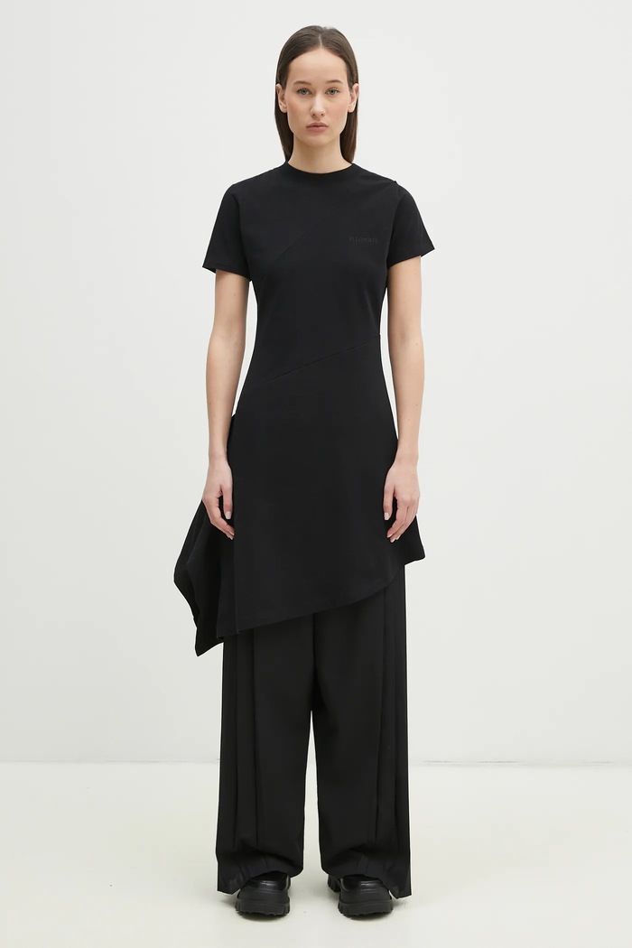 Сукня VETEMENTS Embroidered Logo Twisted Mini круглий виріз чорний WA66DR680B