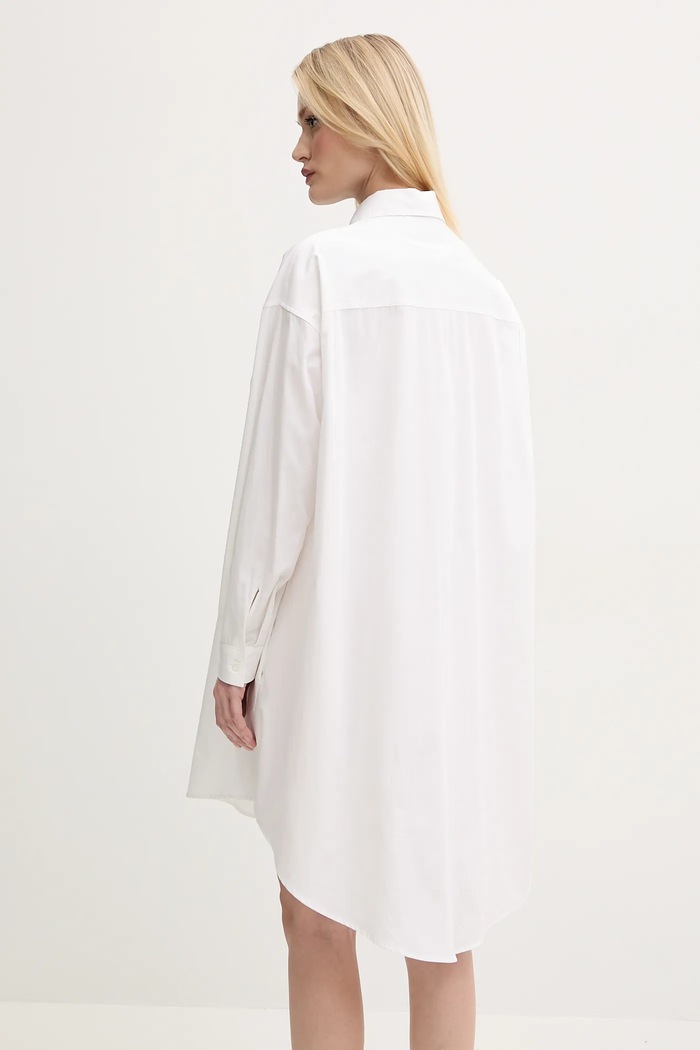 Ρούχα Βαμβακερό φόρεμα MM6 Maison Margiela S52CT0787.M35152 μπεζ