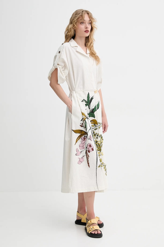 Stine Goya sukienka bawełniana SG.SS25.D091.2339 beżowy SS25