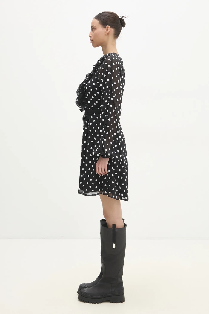 Φόρεμα Rotate Chiffon Ruffle Mini 113258000 μαύρο SS25