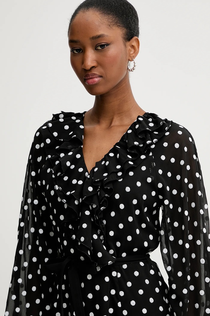 Rotate rochie Chiffon Ruffle Mini negru 113258000