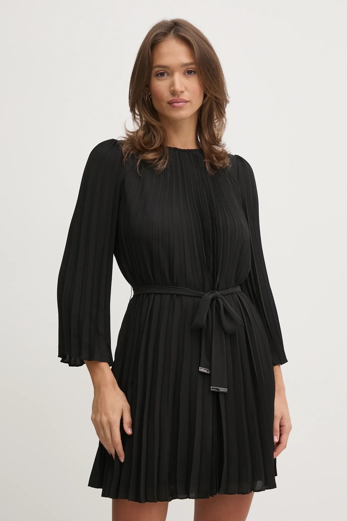 Dkny sukienka trzy czwarte czarny DD4JID78