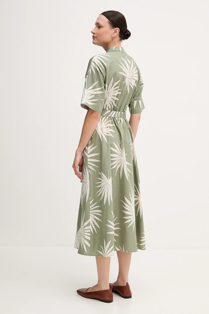 OUI sukienka bawełniana 92864 zielony SS25
