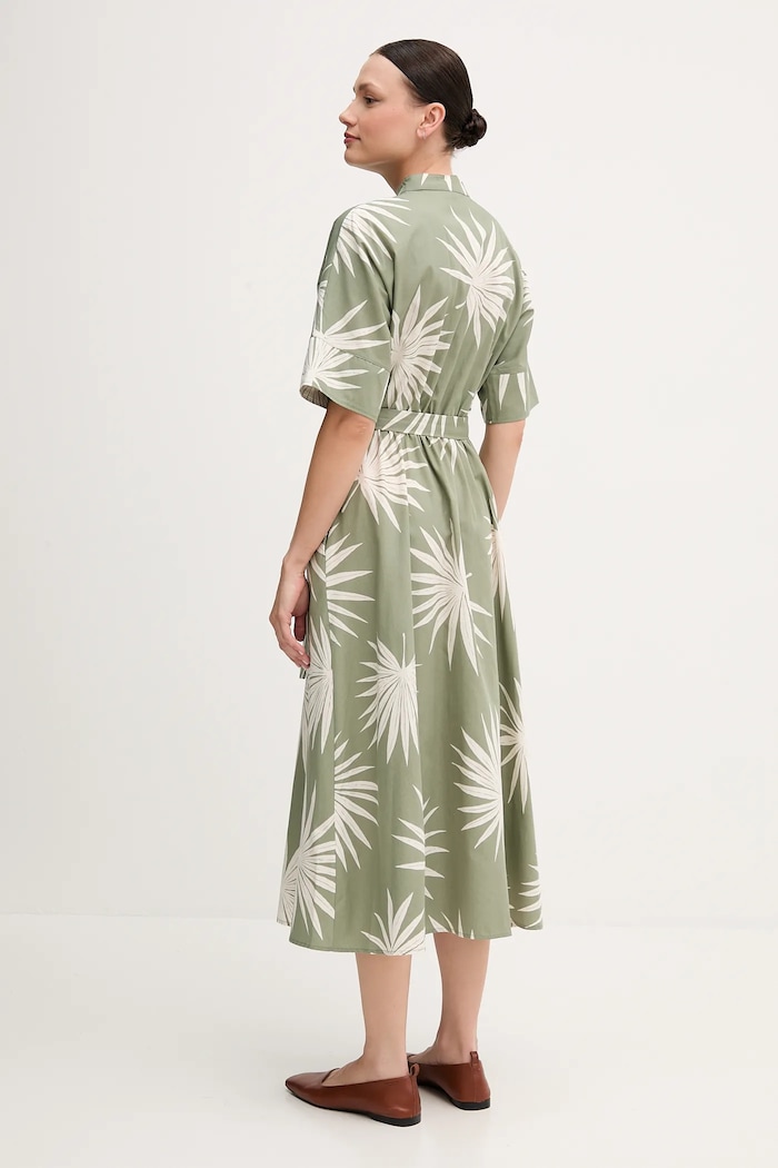 OUI sukienka bawełniana 92864 zielony SS25