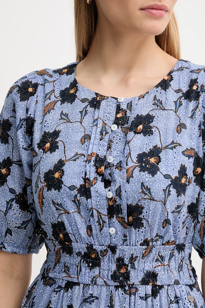 Pepe Jeans rochie din bumbac EVA PL953695 albastru