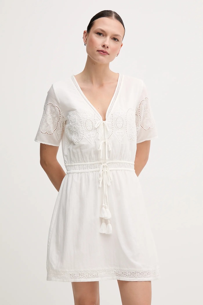 Šaty Pepe Jeans EDEN jemný vzor béžová PL953699