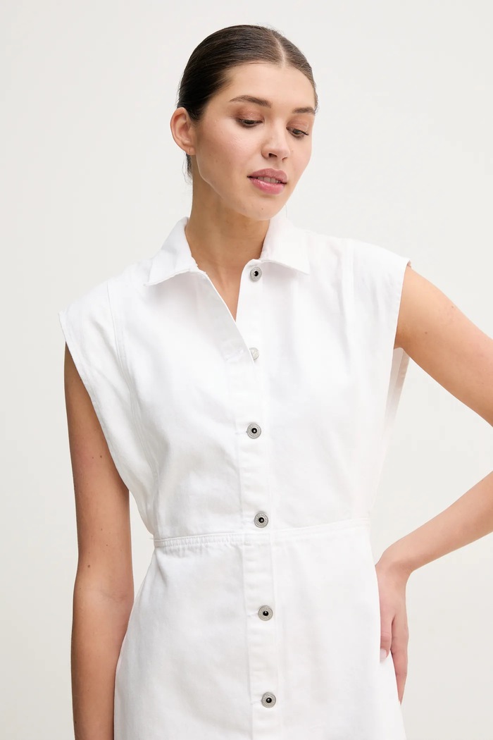 Pepe Jeans rochie din denim CHEY WHT alb PL953721
