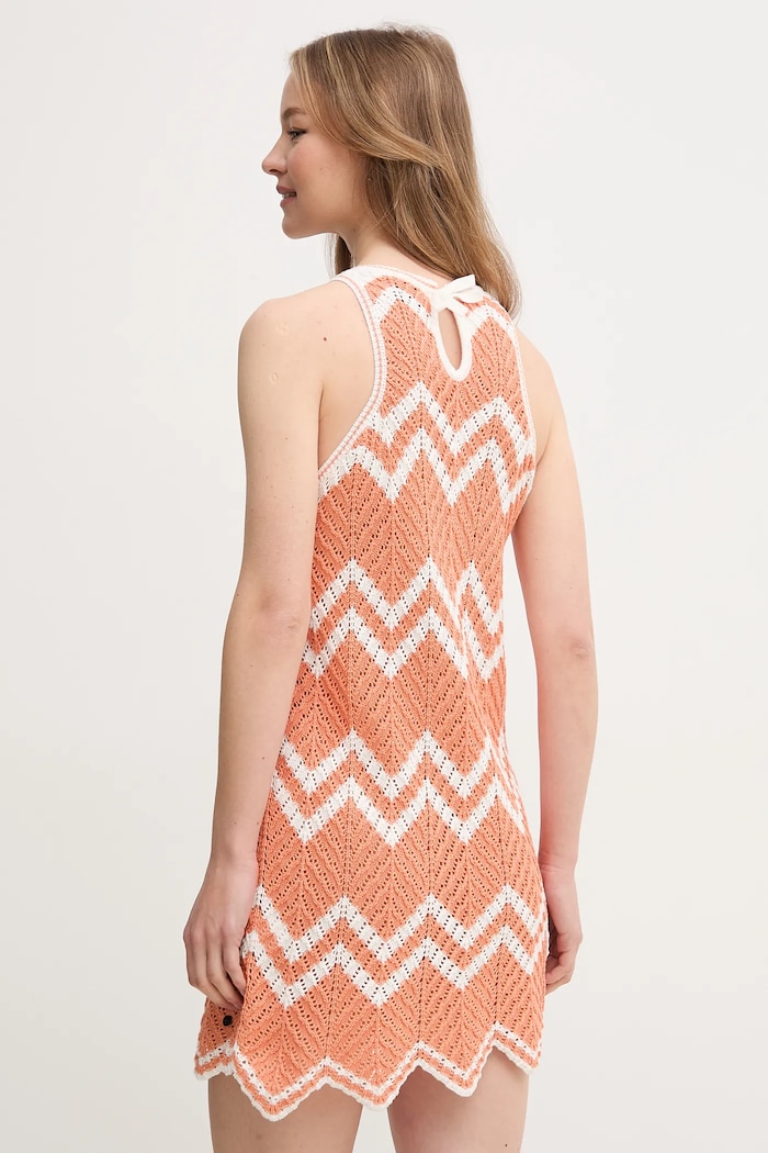 Odzież Pepe Jeans sukienka ORIANA DRESS PL953728 pomarańczowy