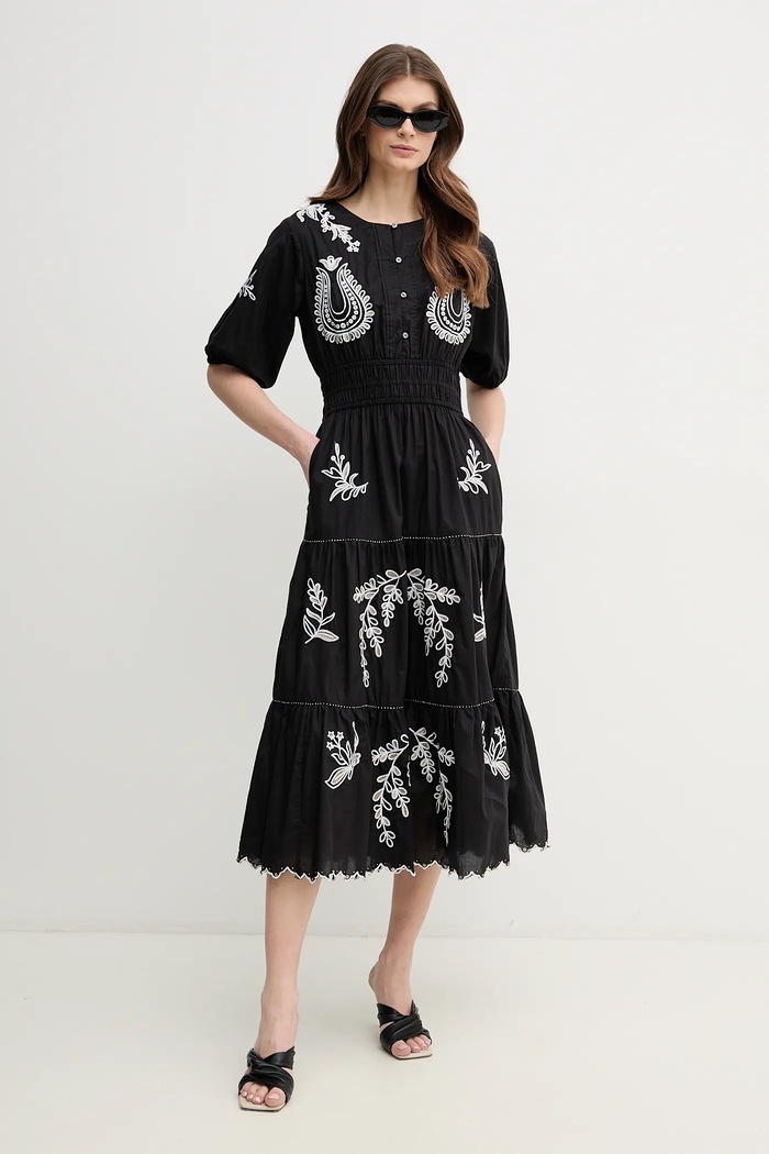 Pepe Jeans pamut ruha DESTINY DRESS rövid fekete PL953743