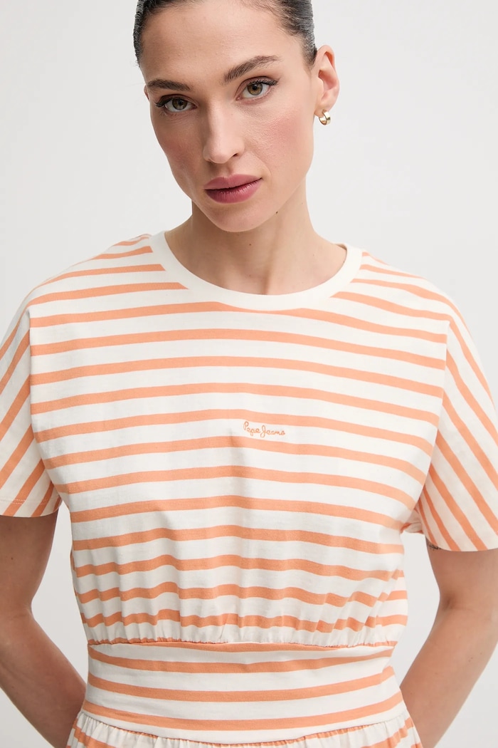 Pamučna haljina Pepe Jeans VANIA narančasta PL953744