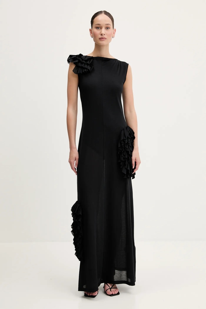 MSGM sukienka maxi czarny 3842MDA49.257310