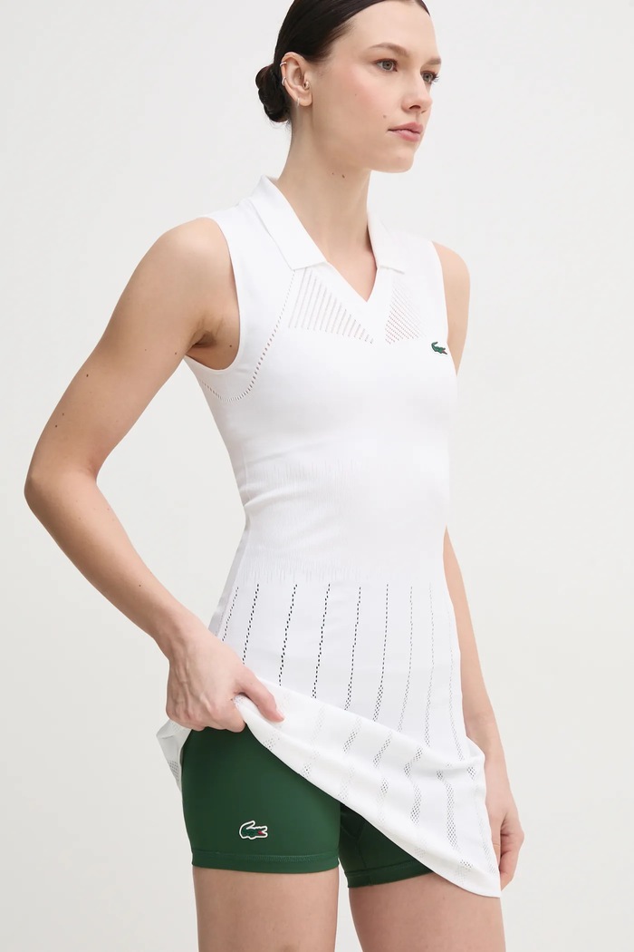 Lacoste Rochie EF0615 alb SS26