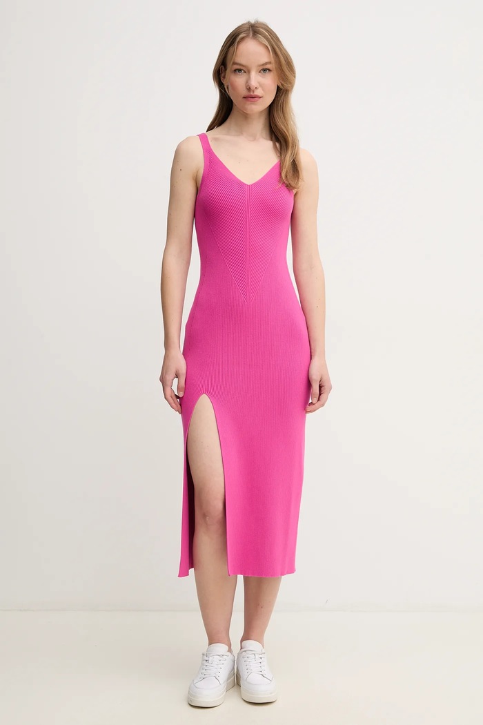 Lacoste dress plain pink EF9270