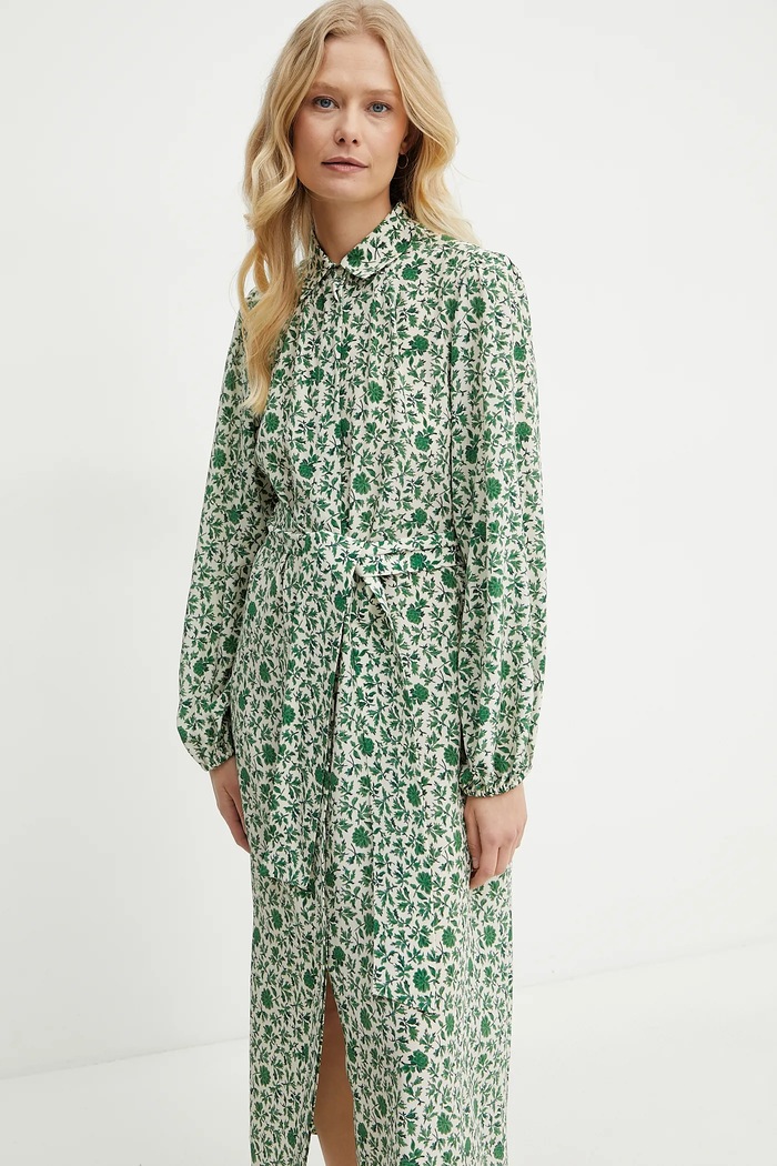 Weekend Max Mara rochie de mătase 2515221122600 verde SS25