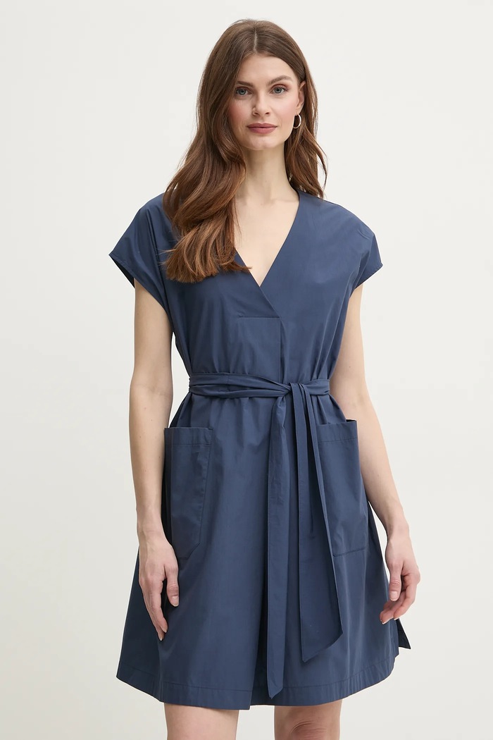 Bavlněné šaty Weekend Max Mara mini námořnická modř 2515221132600