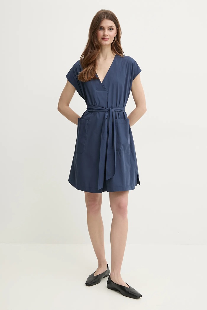 Bavlněné šaty Weekend Max Mara 2515221132600 námořnická modř SS25