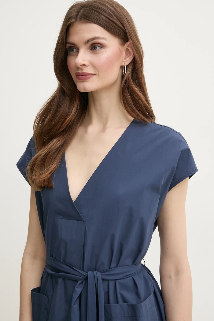 Bavlněné šaty Weekend Max Mara námořnická modř 2515221132600