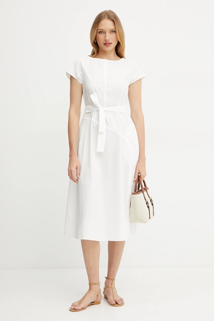 Weekend Max Mara rochie din bumbac 2515221142600 alb SS25