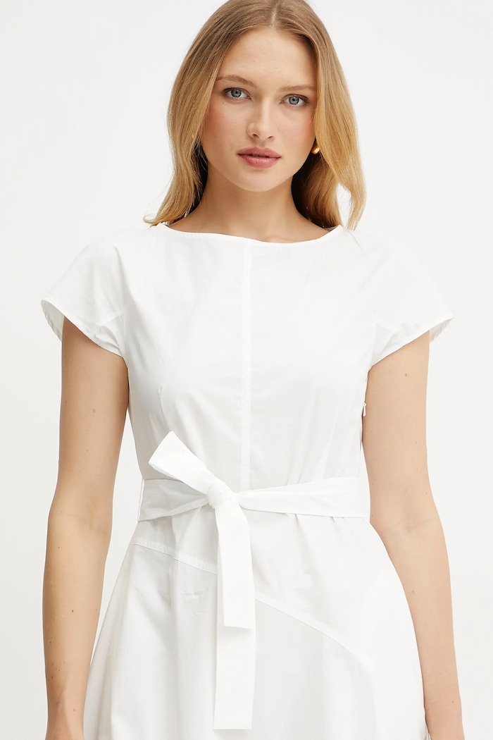 Weekend Max Mara rochie din bumbac alb 2515221142600