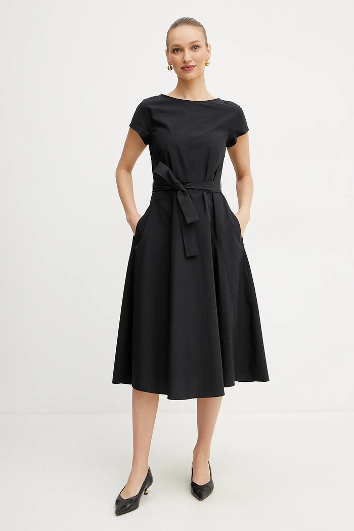 Ruházat Weekend Max Mara pamut ruha 2515221142600 fekete